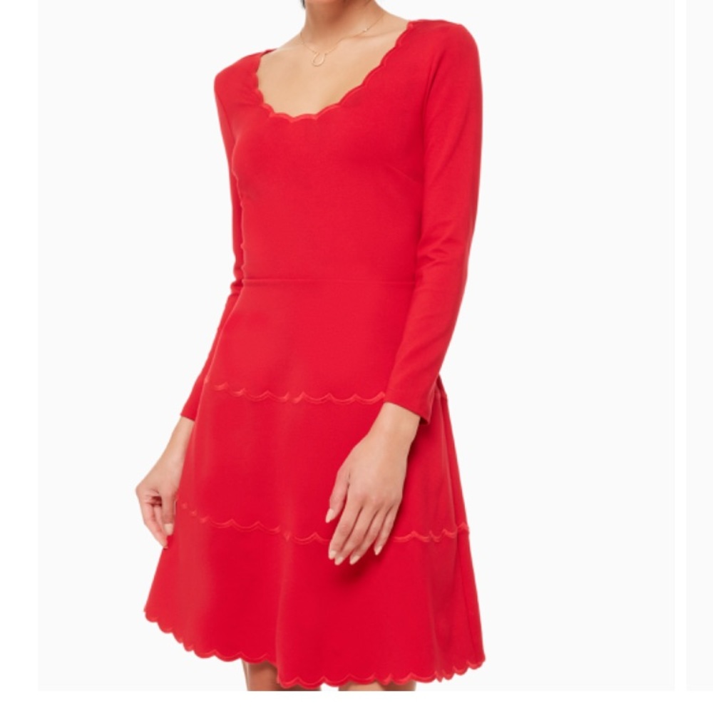 NWT Kate Spade Scallop Ponte Lingonberry Dress